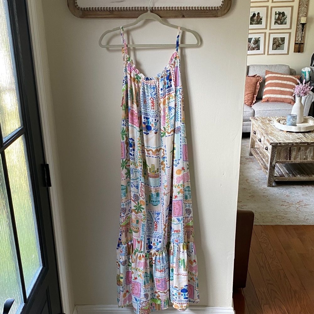 Colorful Maxi Dress with Spaghetti Straps